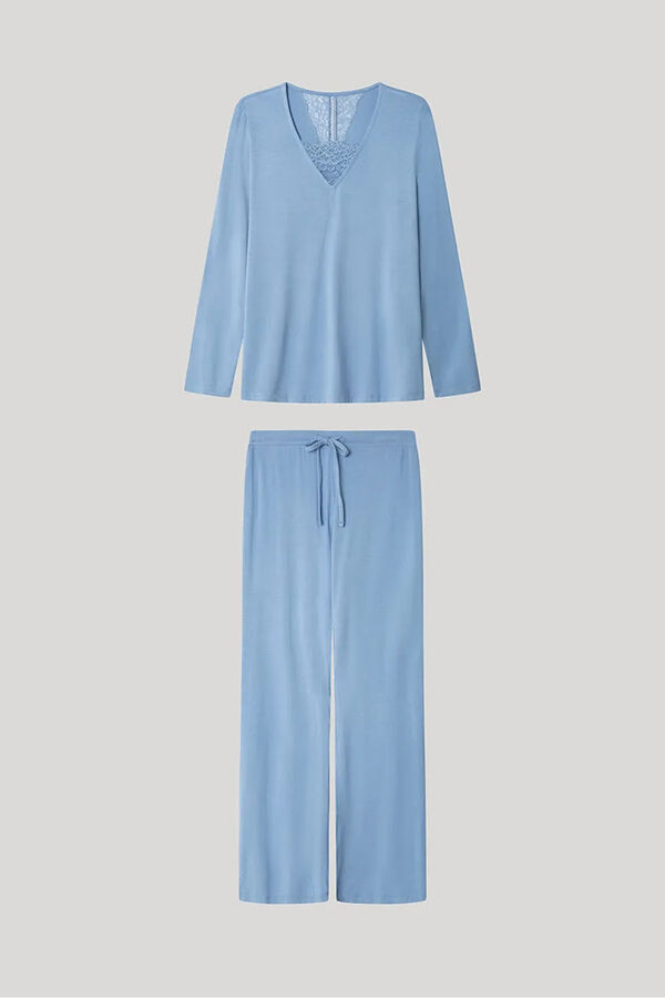 Gisela Conjunto de pijama monocrom&aacute;tico azul