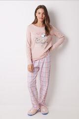 Women'secret Pijama largo 100% algod&oacute;n rosa Snoopy rosa