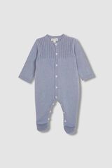 Gocco Pelele punto largo cambio de punto en el pecho azul turquesa