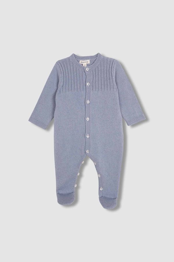 Gocco Pelele punto largo cambio de punto en el pecho azul turquesa