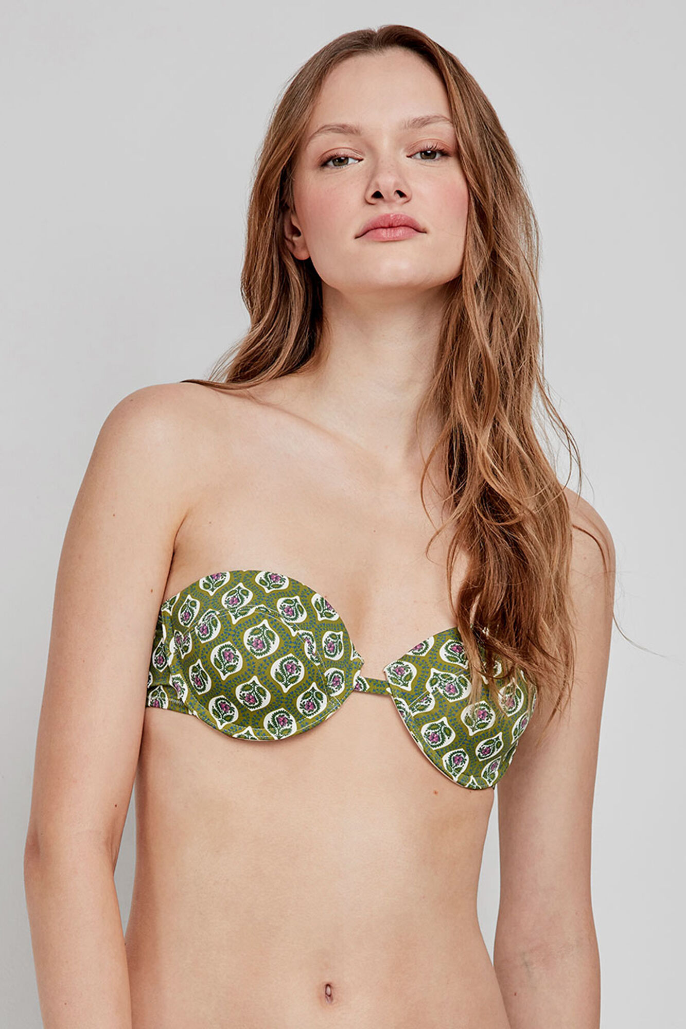 Gisela Top bikini bandeau estampado