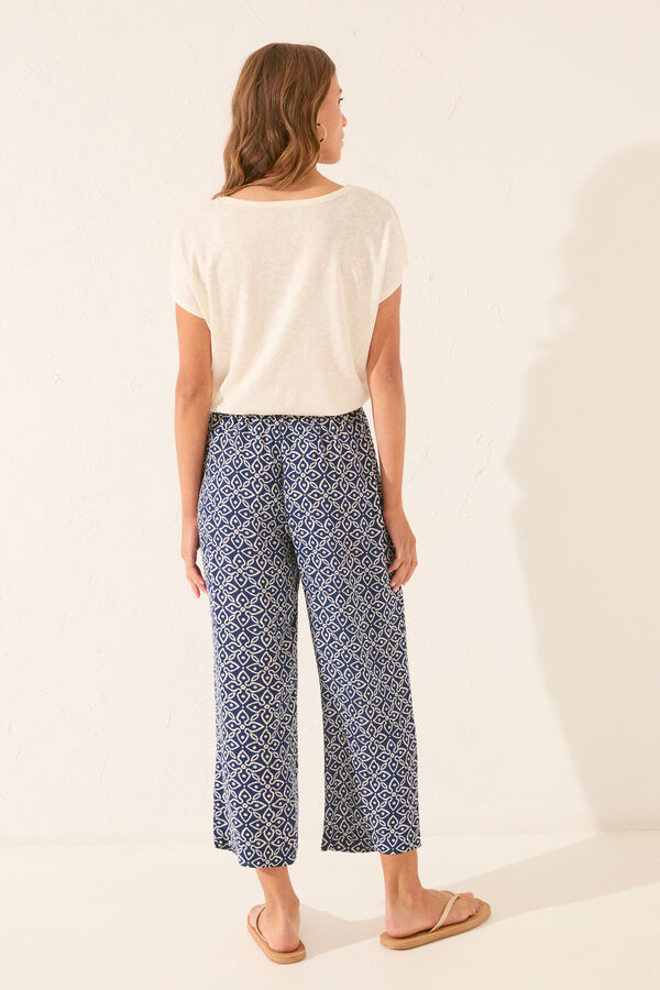 Women'secret Pantalón Capri estampado sello estampado