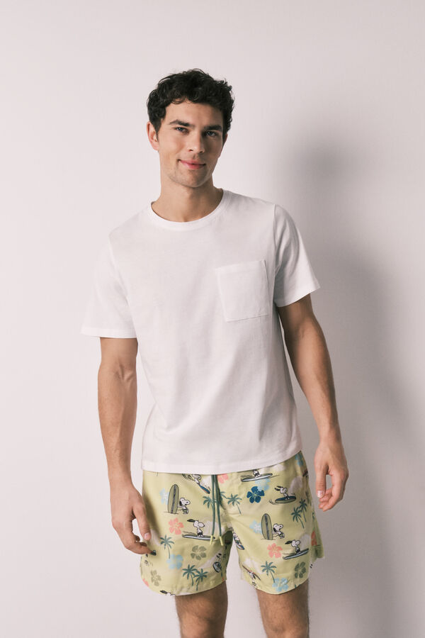 Women'secret Ba&ntilde;ador hombre estampado tropical Snoopy verde