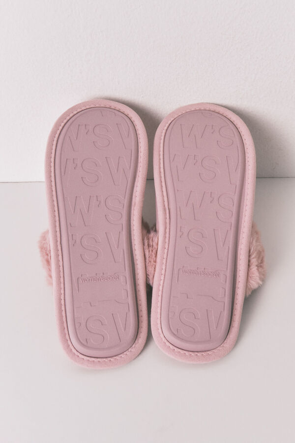 Women'secret Zapatillas casa pelo sint&eacute;tico rosa rosa