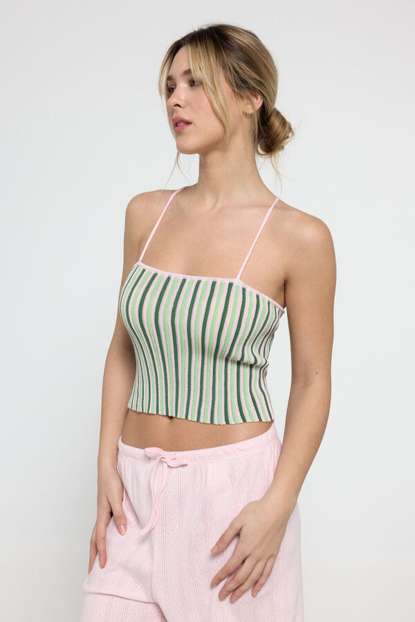 Pieces Top de malha borgonha