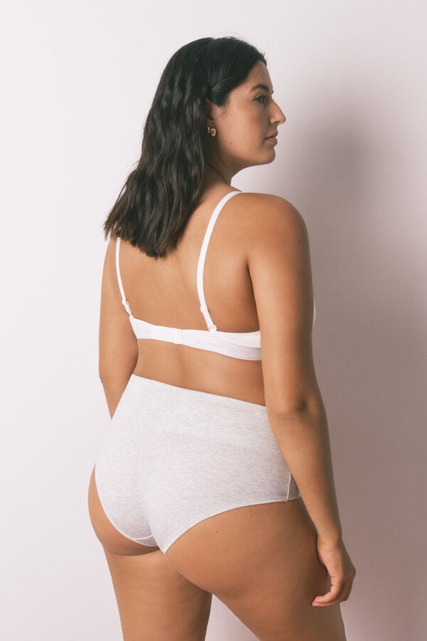 Women'secret Braga alta cl&aacute;sica algod&oacute;n gris gris