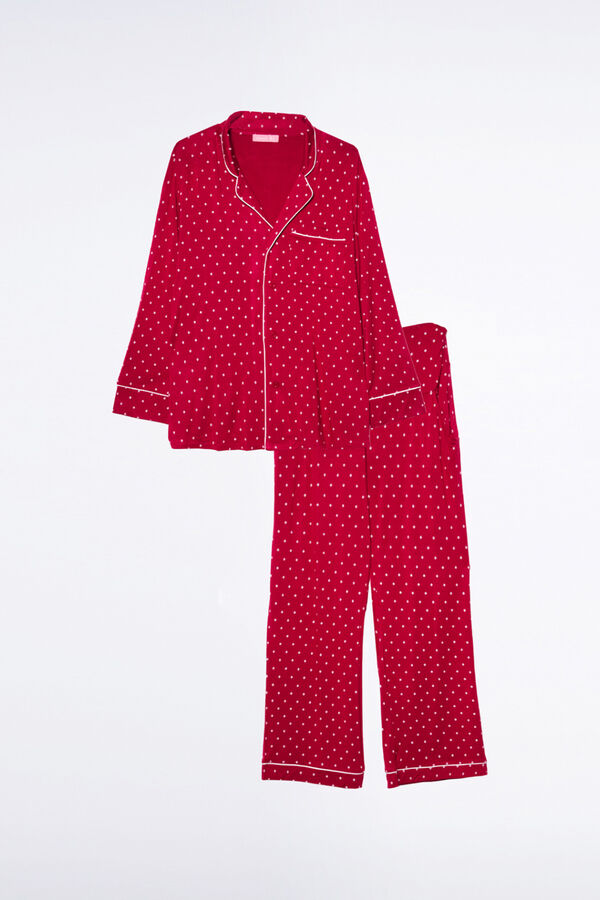 Ohma! Pacote de pijama estampado com gravata vermelho