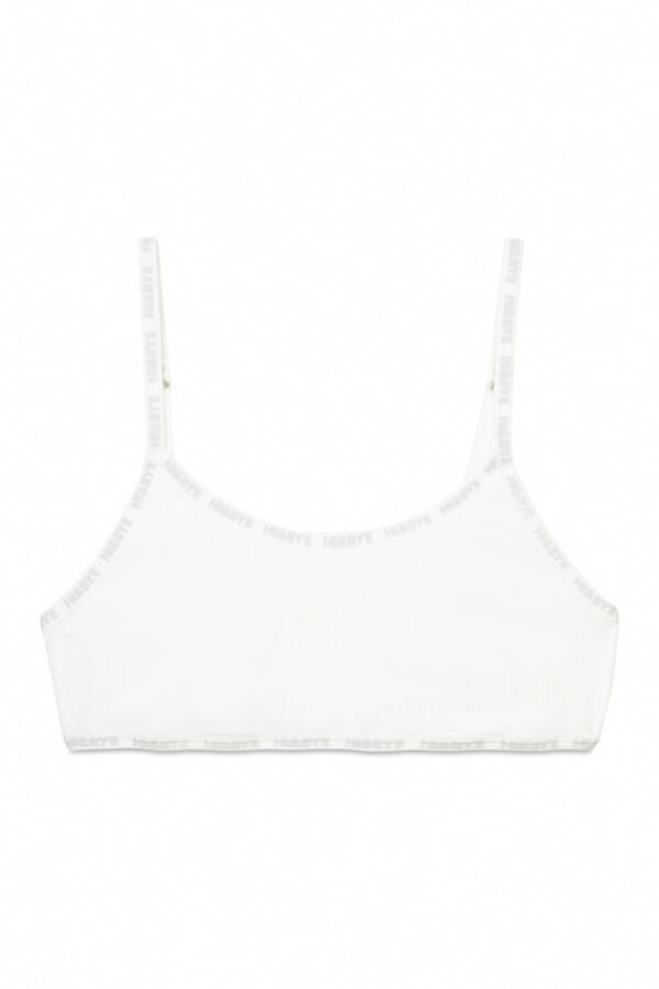 HI&BYE Sujetador top algod&oacute;n copas extra&iacute;bles marfil marfil