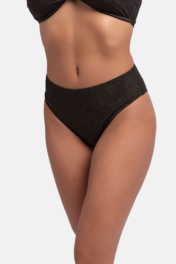 Dorina Cueca de biquíni brasileira lurex preta preto