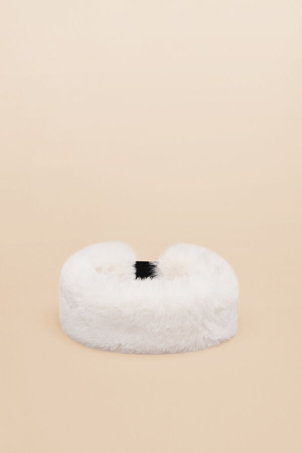 Women'secret Turbante de pelo sint&eacute;tico branco