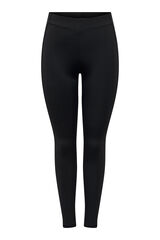 Only Play Legging preta com detalhe em mesh lateral, cintura alta e bolso lateral. preto