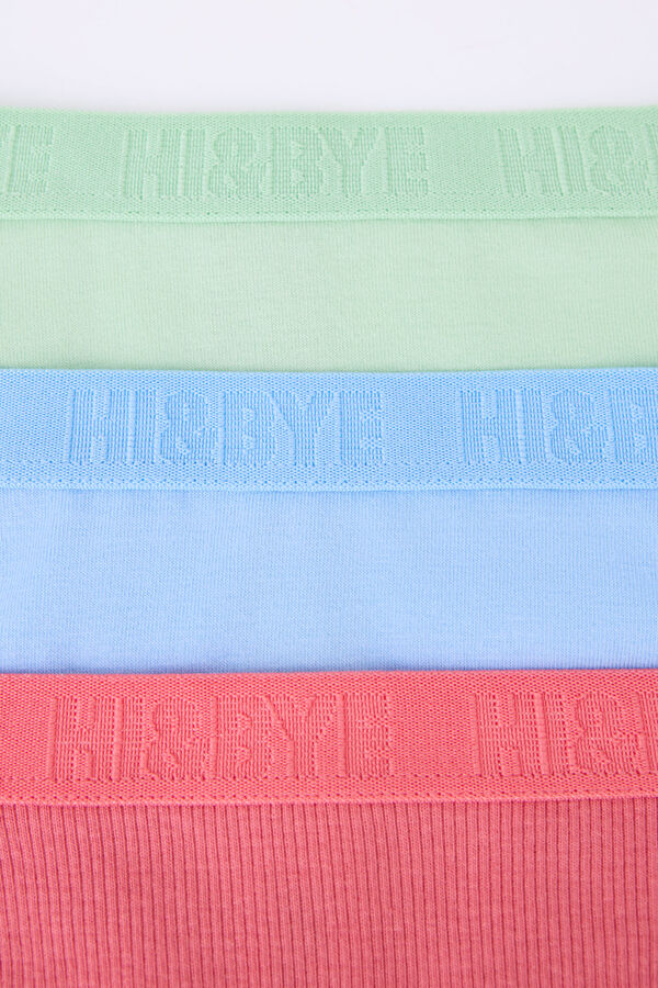 HI&BYE Pacote de 3 cuecas brasileiras azul, rosa, verde branco