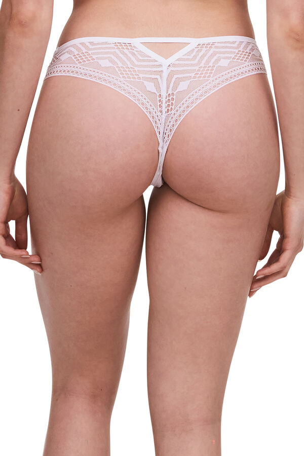 Passionata Tanga Ondine em renda gráfica  branco