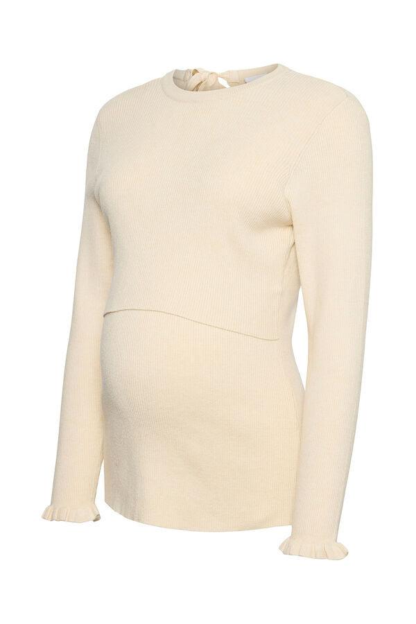 Mamalicious Top de punto maternity y lactancia beige