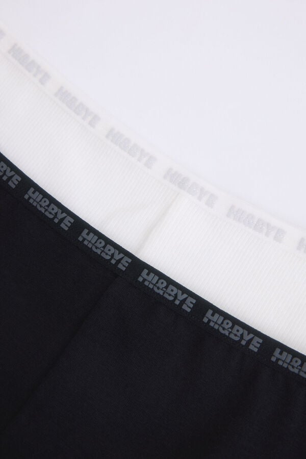 HI&BYE Pack de 2 cuecas boxer preta e branca branco