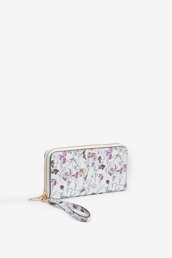 Vilanova Monedero con Estampado Floral blanco