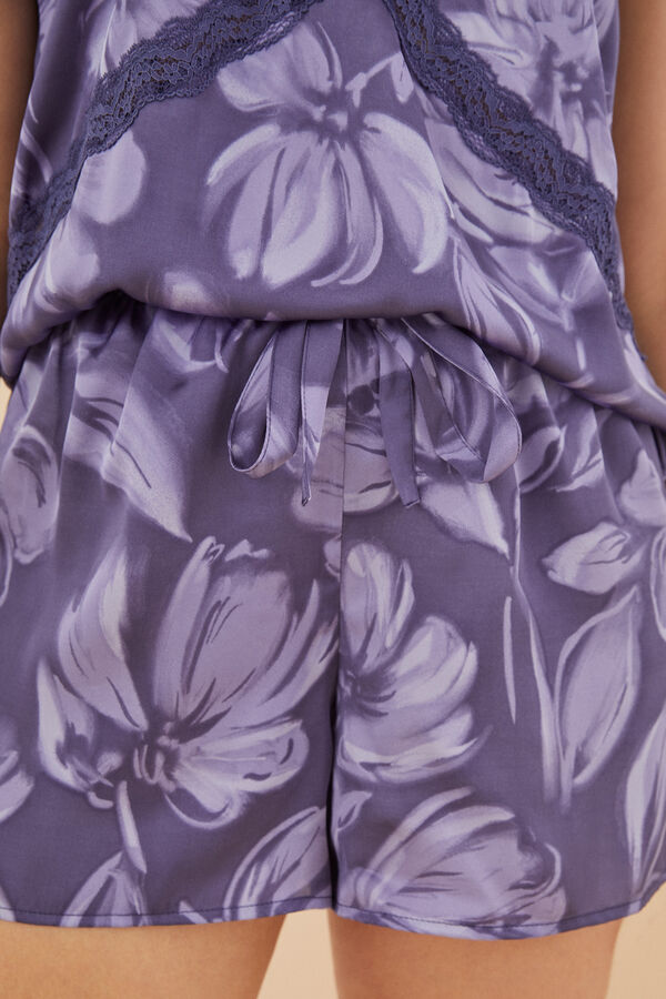 Women'secret Pijama corto sat&eacute;n flores estampado