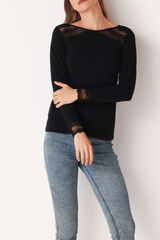 Cotonella Jersey cuello redondo manga larga negro negro