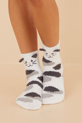 Women'secret Calcetines pelo gato blanco