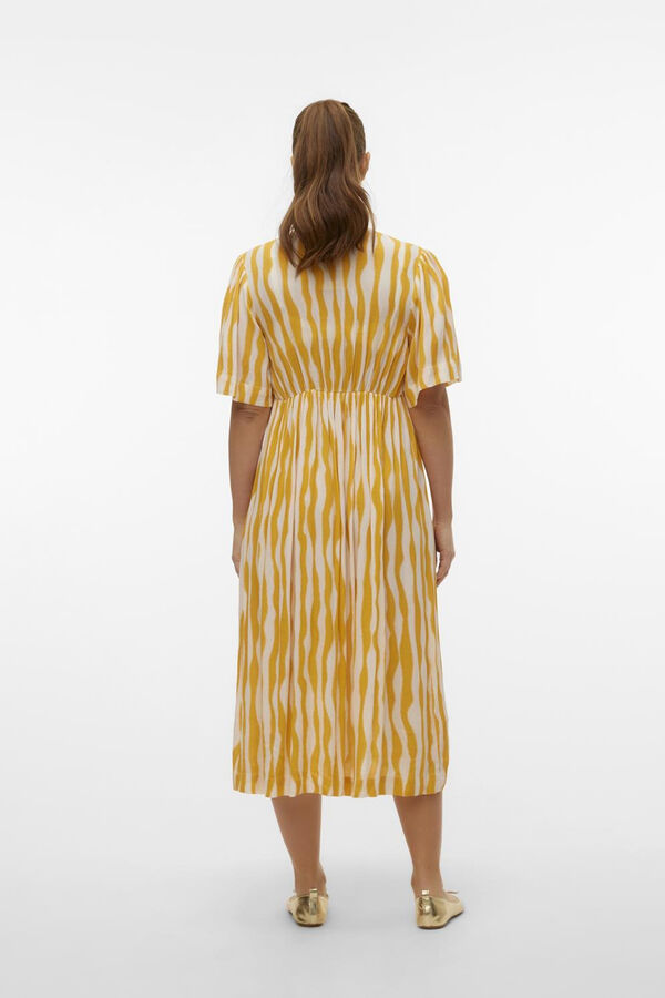 Mamalicious Vestido midi cuello pico maternity  blanco