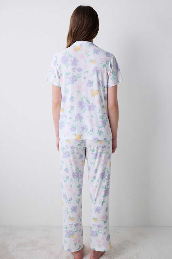 Penti Conjunto de pijama camiseiro longo floral estampado