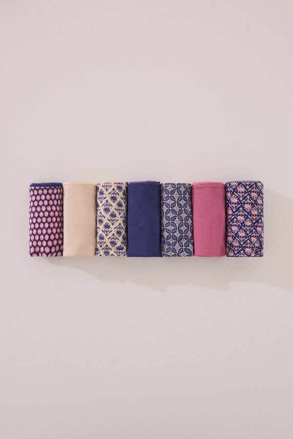 Women'secret Pack 7 bragas cl&aacute;sicas algod&oacute;n mix prints estampado