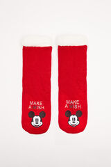 Women'secret Calcetines punto pelo Mickey Mouse rojo rojo