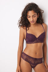 Women'secret Braga ancha brasile&ntilde;a ancha encaje burdeos morado/lila