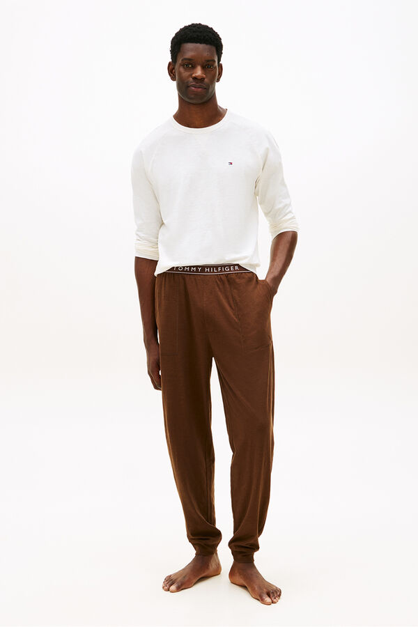 Tommy Hilfiger Pijama largo punto con logo en la cintura estampado