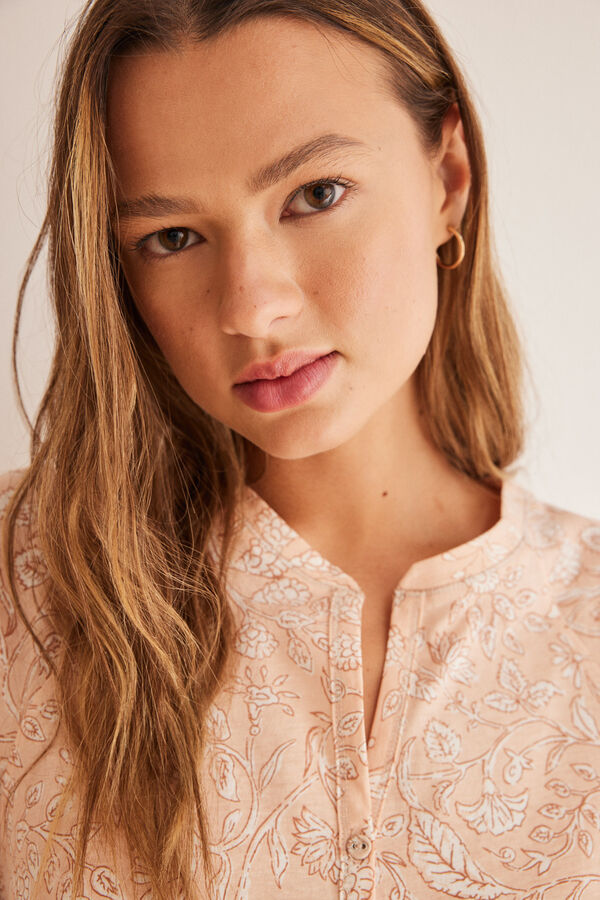 Women'secret Camis&oacute;n corto 100% algod&oacute;n estampado flores rosa