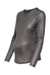 Only Maternity Suéter lurex prateado com gola redonda cinzento