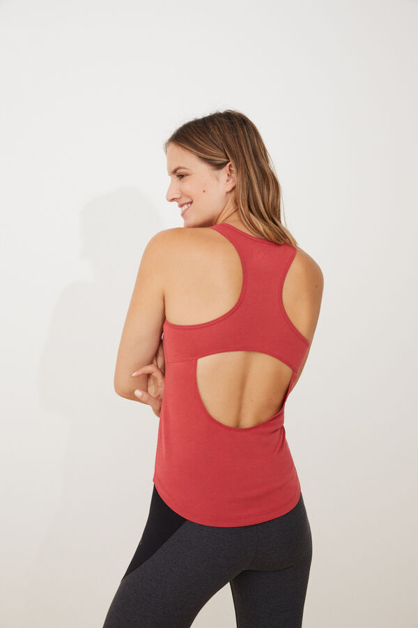 Only Play Camiseta sin mangas espalda abierta rojo