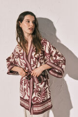 Women'secret Quimono estampado gren&aacute; estampado