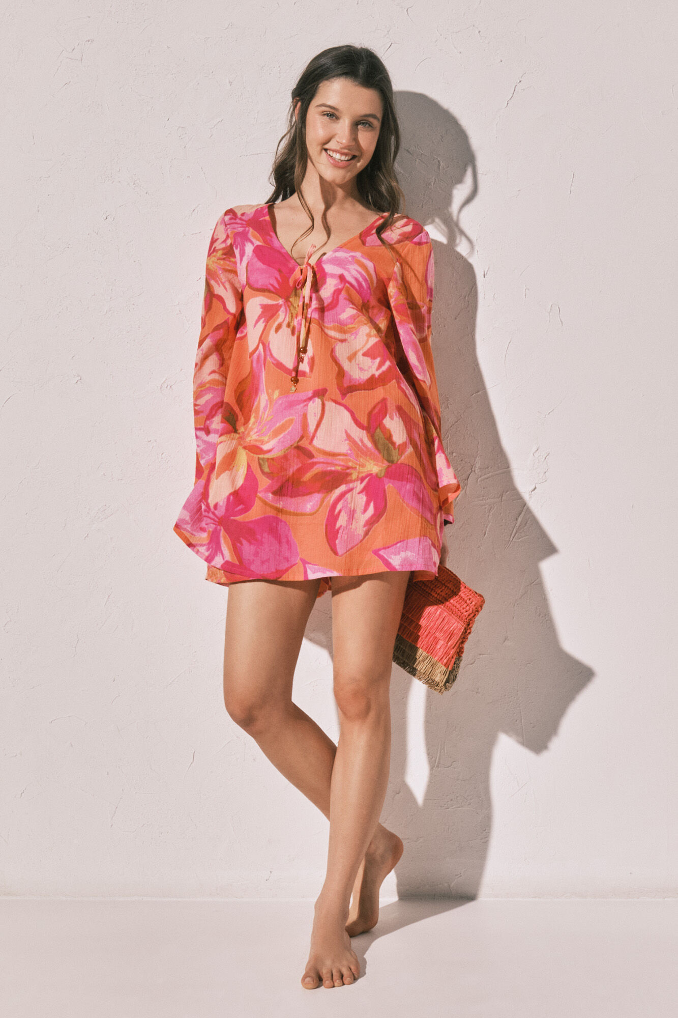 Women'secret Vestido t&uacute;nica curta estampado maxi floral