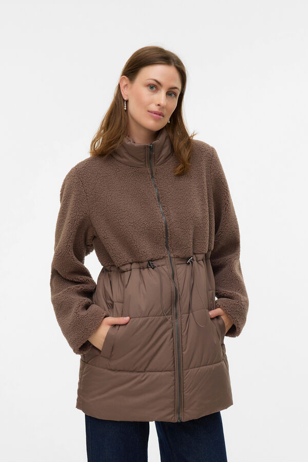 Mamalicious Chaqueta polar maternity marr&oacute;n