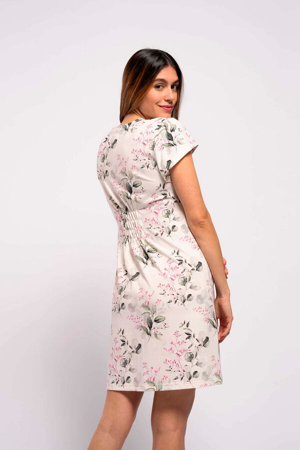 Ohma! Camis&oacute;n lactancia manga corta de flores blanco