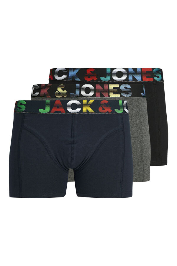 Jack & Jones Pack 3 b&oacute;xers cortos gris