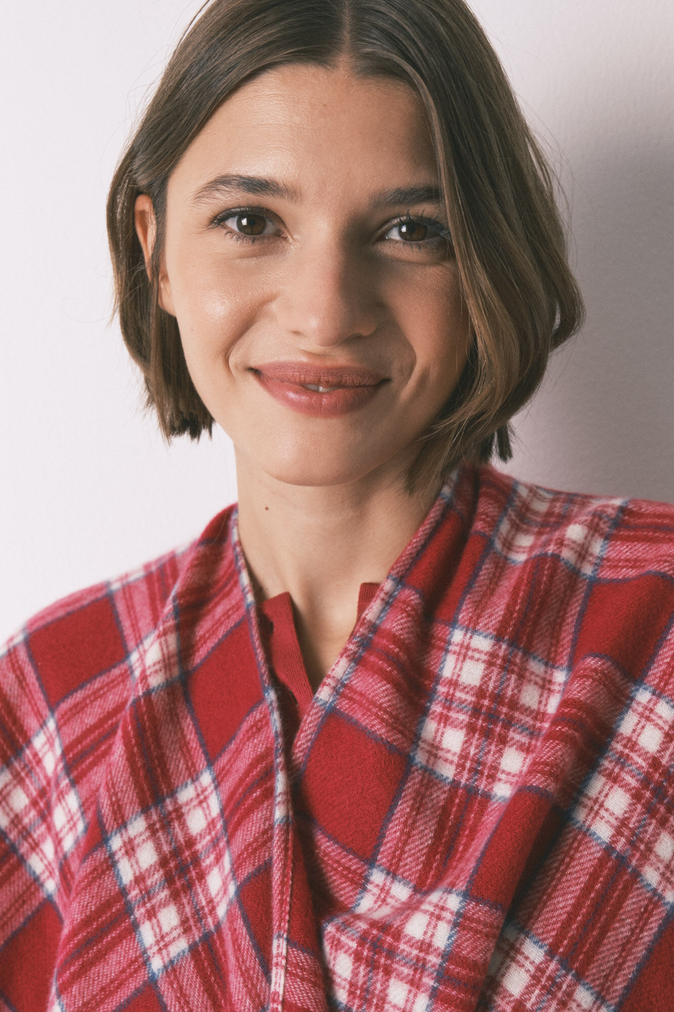 Women'secret Poncho cuadros efecto lana cashmere