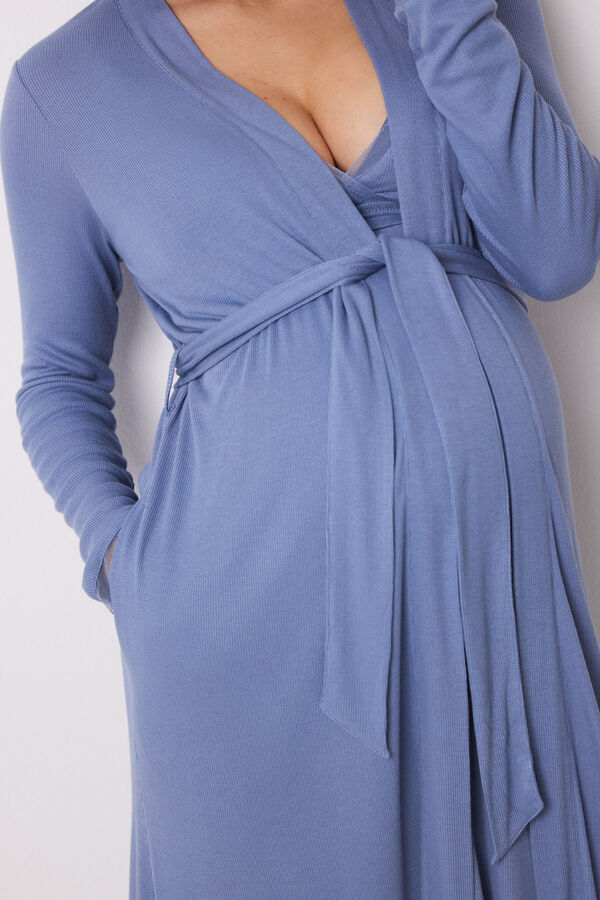 Women'secret Bata "maternity" midi soft touch azul azul