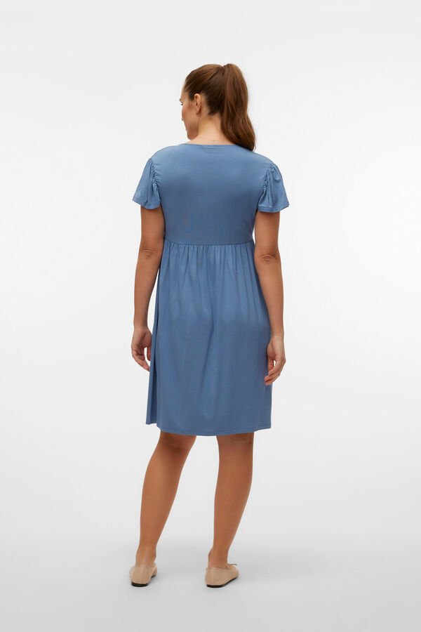 Mamalicious Vestido curto maternity e amamenta&ccedil;&atilde;o azul