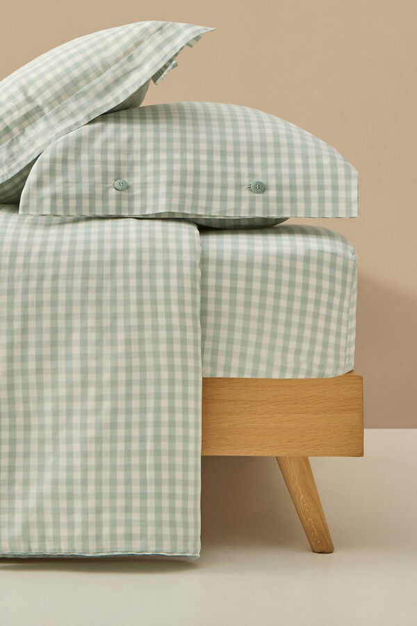 Textura Capa nórdica algodão quadrados vichy azul