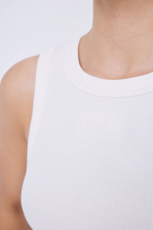 HI&BYE Crop top algod&oacute;n marfil marfil
