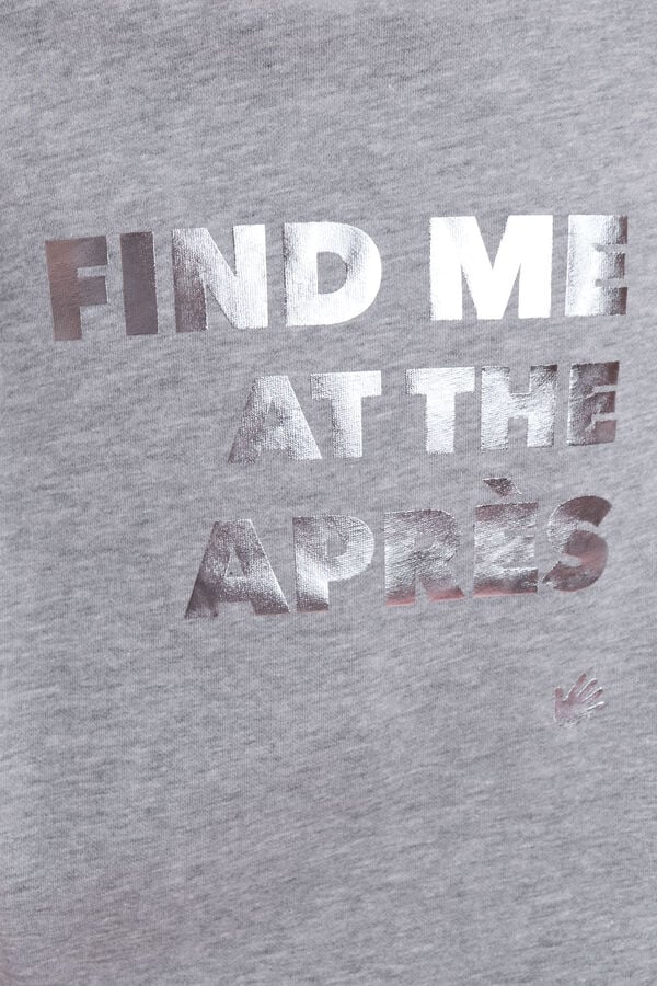 HI&BYE Sudadera felpa gris logo gris