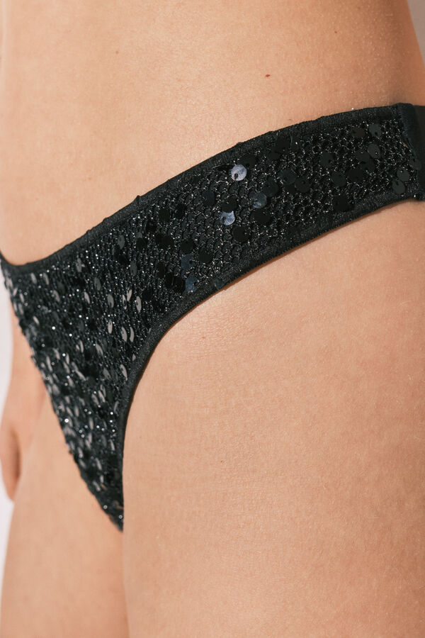 Women'secret Braga bikini brasile&ntilde;a efecto U lentejuelas negro