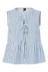 Pieces Top colete com la&ccedil;ada azul
