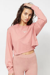 Reebok T-shirt em ALGOD&Atilde;O LONGSLEEVE rosa