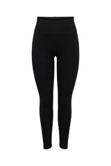 Only Play Leggings em algod&atilde;o org&acirc;nico e elastano, com cintura alta.  preto