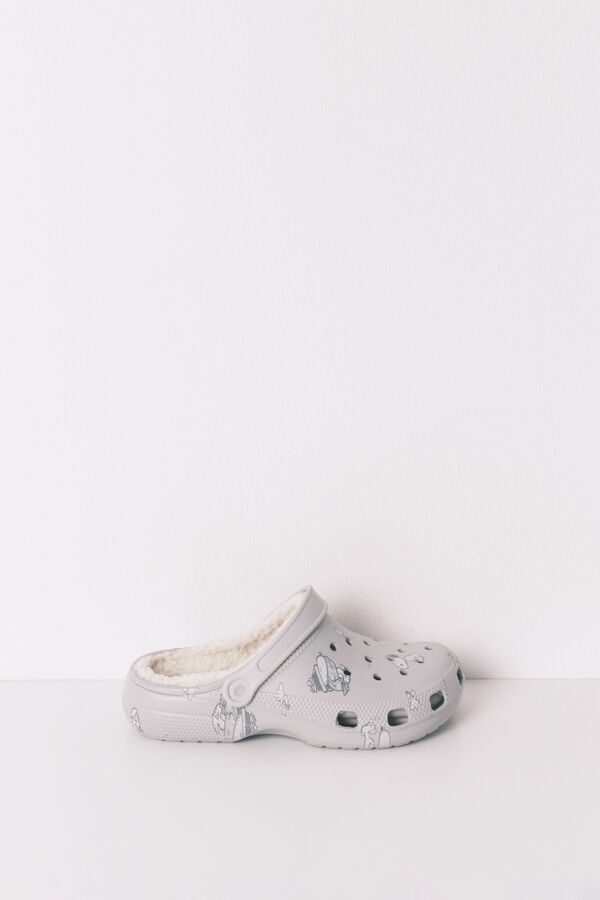 Women'secret Chinelos de quarto de pele de borrego Snoopy cinzento