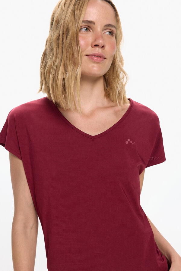 Only Play T-shirt manga curta com franzido rosa