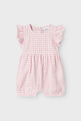 Name it Macacão xadrez Vicky 100% algodão rosa